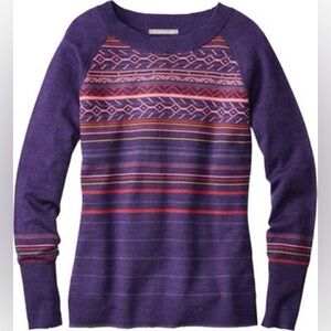 Smartwool Ethno Graphic Sweater Merino Fair Isle Purple GUC M